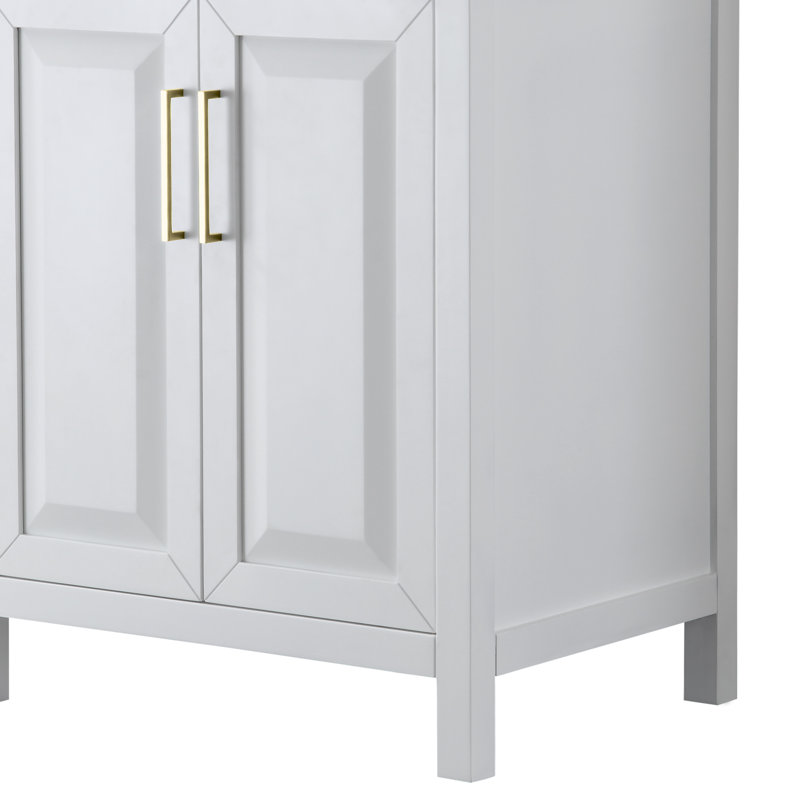 Daria 29'' W Single Bathroom Vanity Base, White/Gold