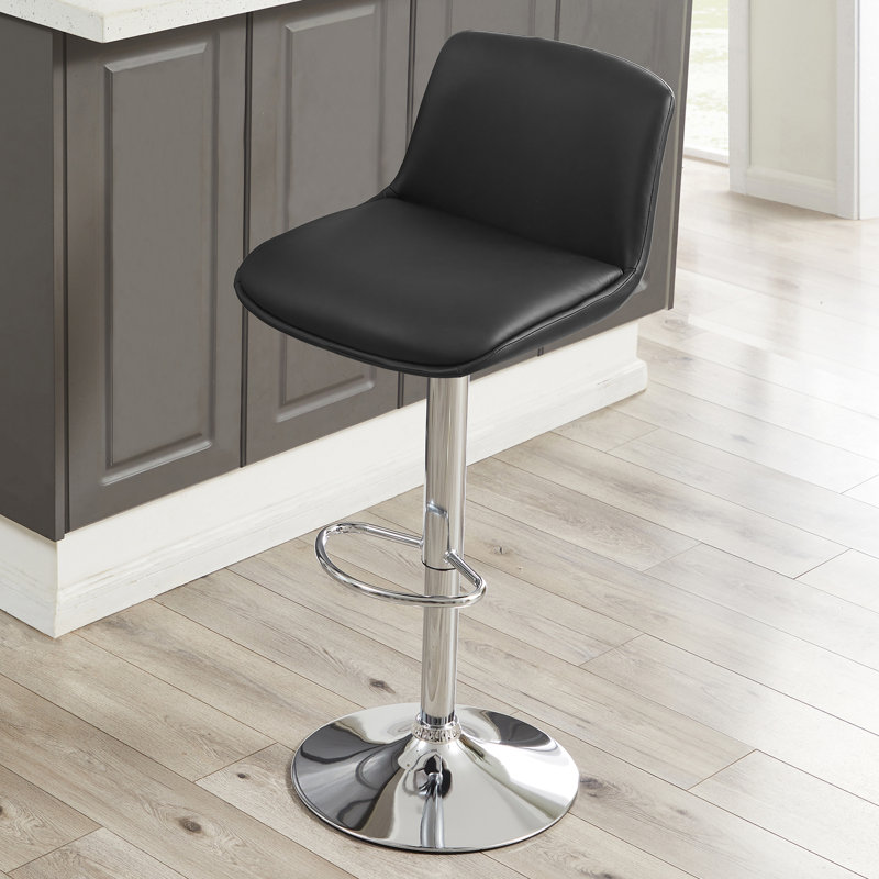 Tabouret pivotant à hauteur réglable Akinori, Noir, 2