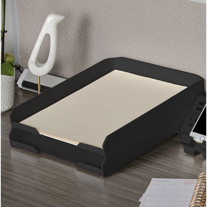 Rangement de papier empilable letter tray Yokum, Noir