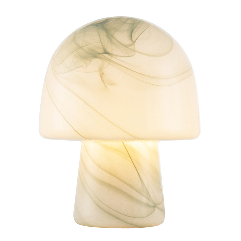 Modern Unique Green Marble Effect Glass Mushroom Table Lamp By
