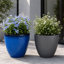 Jardinière intérieure / extérieure en résine moderne avec soucoupe et écran de drainage