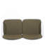 Ensemble de conversation d'extérieur en PP 3 pièces, cadre blanc avec coussin vert (2 fauteuils club et 1 causeuse)-42309478-42309479