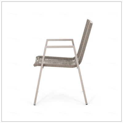 Modern Outdoor Aluminum Dining Chair Set With Durable Rope Seats, Perfect For Stylish And Comfortable Patio Seating