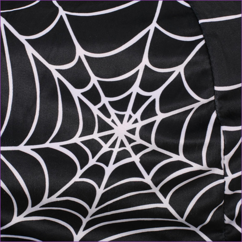 Fauteuil à billes 3 pi Spiderweb Halloween | Noir blanc | Rond