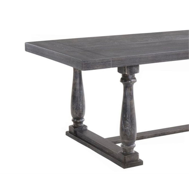 Bernard Weathered Gray Oak Finish Dining Table(Not Including Chair), Gray, 31"
