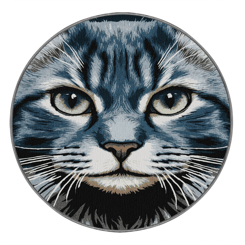  Tapis lavable bleu russe, Rond 6 pi
