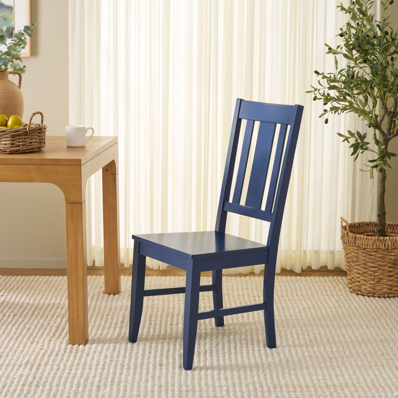 Roswitha Slat Back Side Chair, Dark Blue