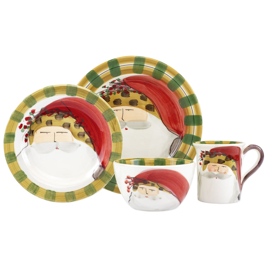 Old St. Nick 4 Piece Handmade Dinnerware Set VIETRI