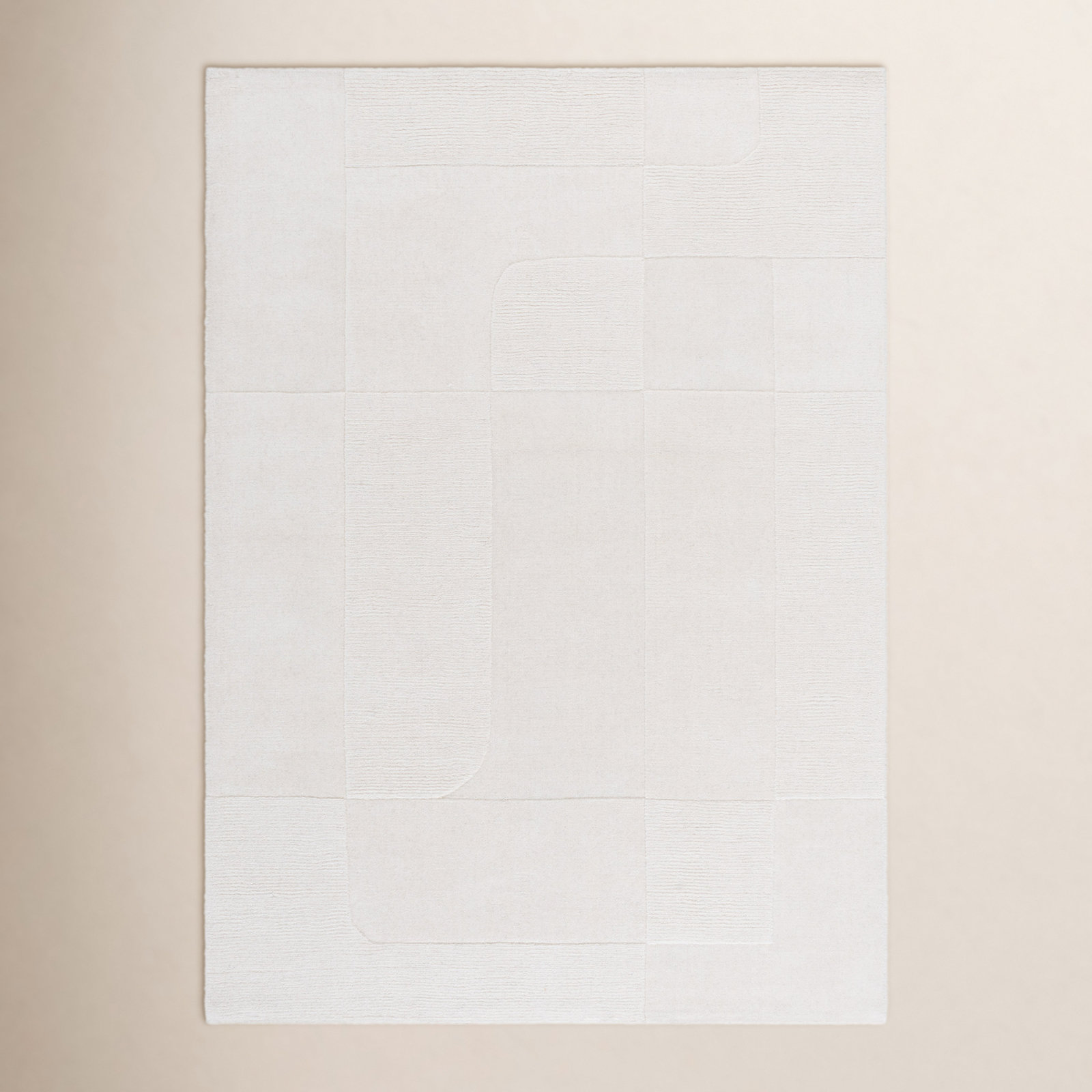 Kyrie Ivory Hand-Loomed Wool Rug, Rectangle 5' x 8'