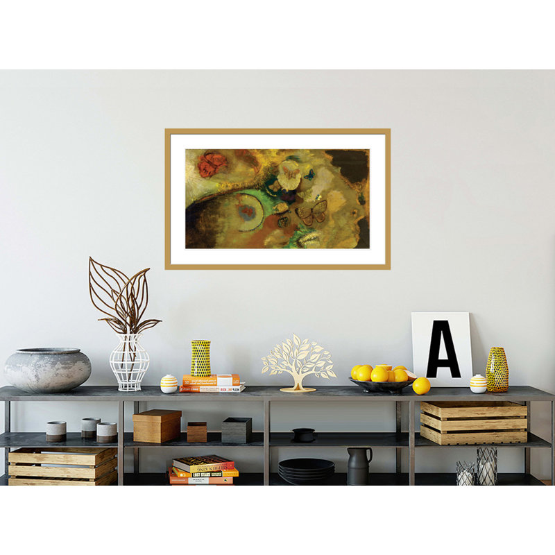«The Dream of Butterflies» par Odilon Redon, impression giclée sur cadre, H 25,9 po x l 41,5 po