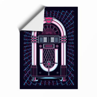 Neon Jukebox Retro - Framed Print