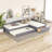 Upholstered Double Twin Size Daybed With Trundle And Drawer