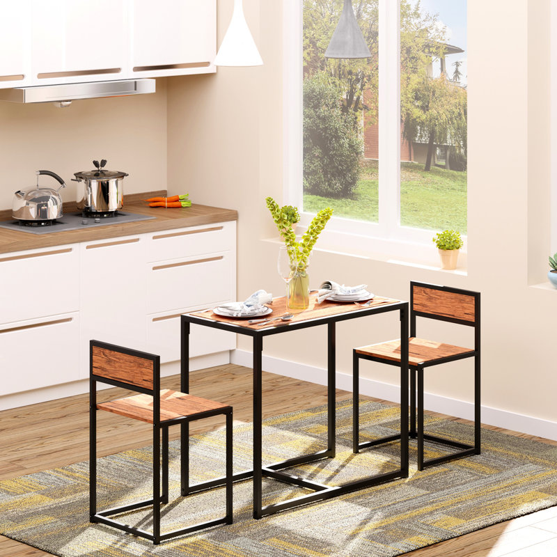 Ensemble de table de salle à manger 3 pièces pour 2 personnes, table de cuisine et chaises, ensembles de salle à manger pour petits espaces
