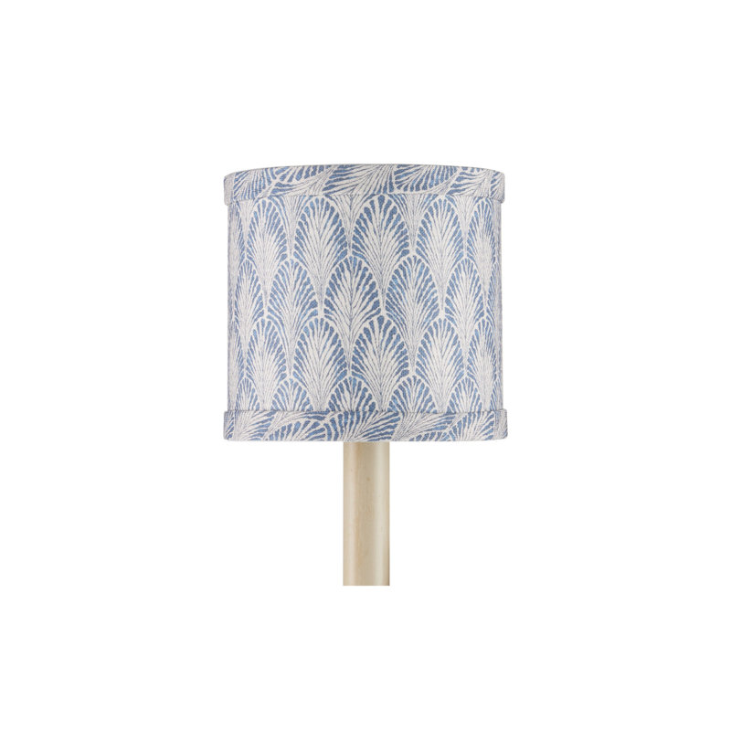 Plume - abat-jour tambour - bleu, ivoire, Blue, Ivory