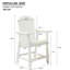 Chaise de bar Hips avec accoudoirs pour toutes les saisons, blanc - meubles de patio, pelouse de 2, terrasse de piscine, facile à assembler, protégé