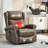 Heat Massage Manual Recliner Chair With Rocker And Swivel In Genuine Leather For Living Room-73524258