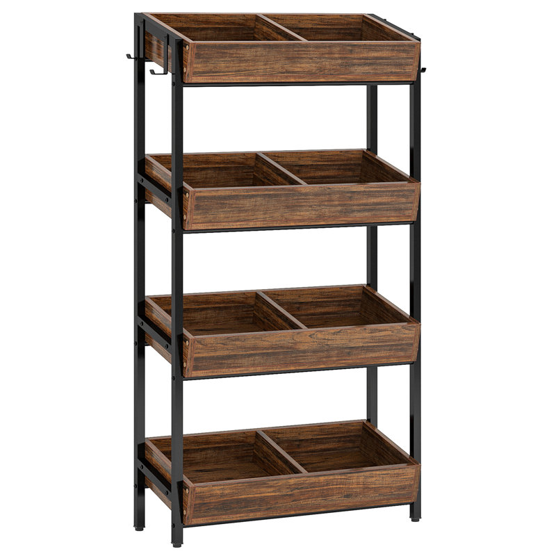 30 Inches 4-Tier Retail Display Rack With Hooks