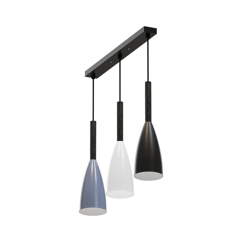 3 - Light White；black；blue Dome Pendant