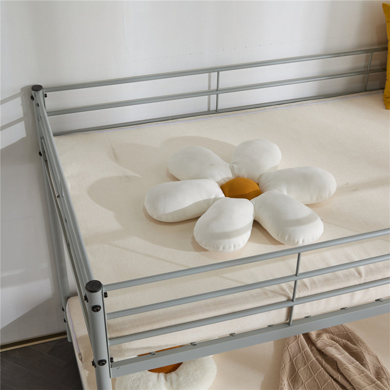 Twin Over Twin Low Profile Junior Bunk Bed, Gray