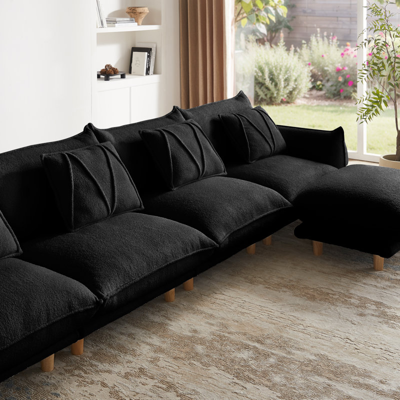 Canapé modulaire surdimensionné en U surdimensionné pour canapé modulaire 5 pièces avec mousse à mémoire de forme haute densité pour salon avec 2 repose-pieds