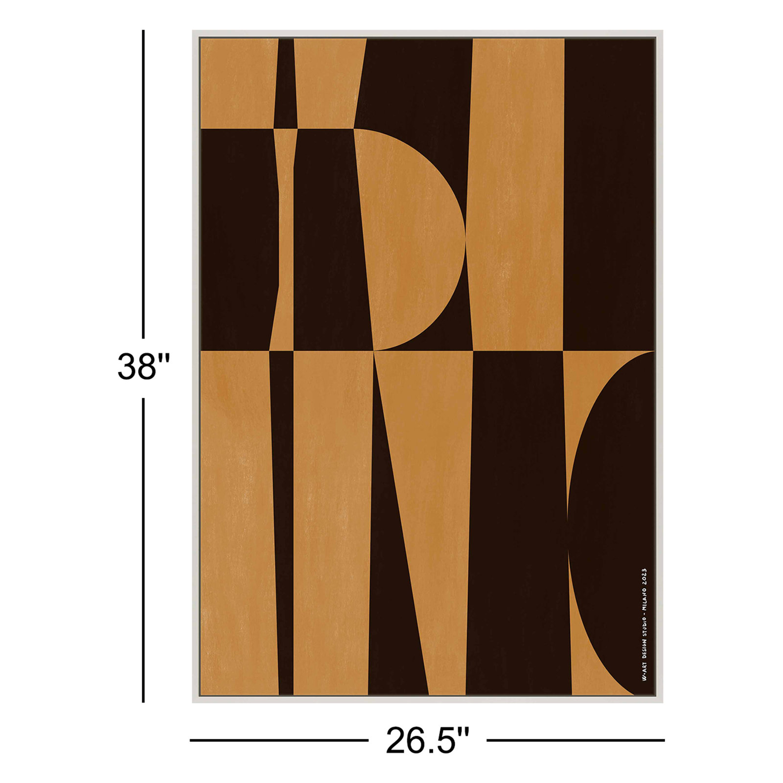 Hues of Geometry 2 Print by Romina Gadler, White Canvas Framed, 38" H x 26.5" W