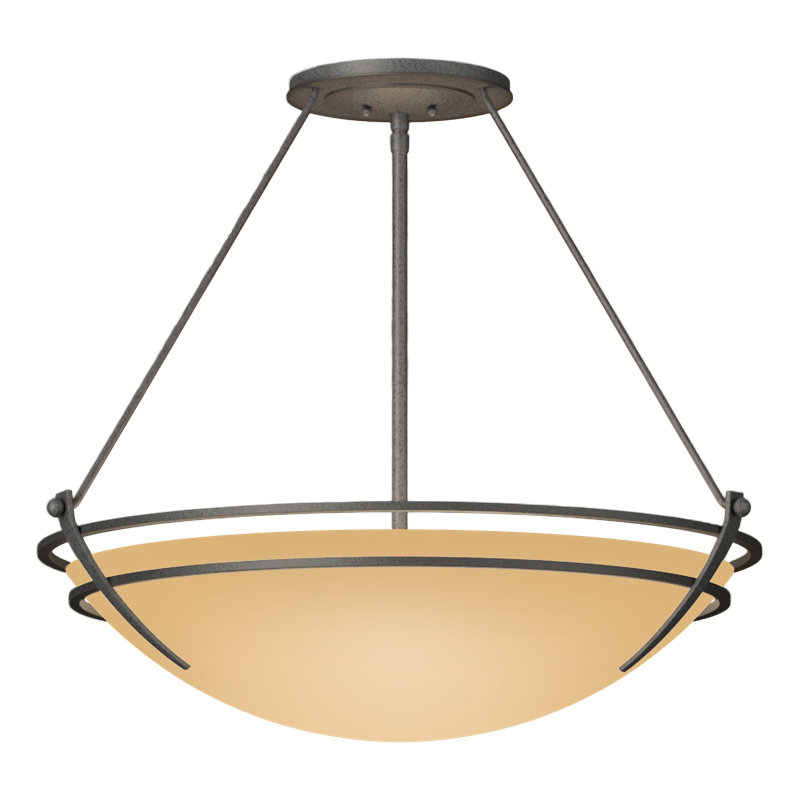 Tryne Semi Flush Mount, Natural Iron, 23.7" H x 28.6" W x 28.6" D, Sand