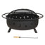 42" round wood burning outdoor fireplace made of steel with a bronze finish and featuring a cosmic pattern spark screen