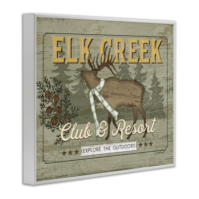 Elk Creek Club Resort, estampe numérique encadrée, design par Jennifer Pugh