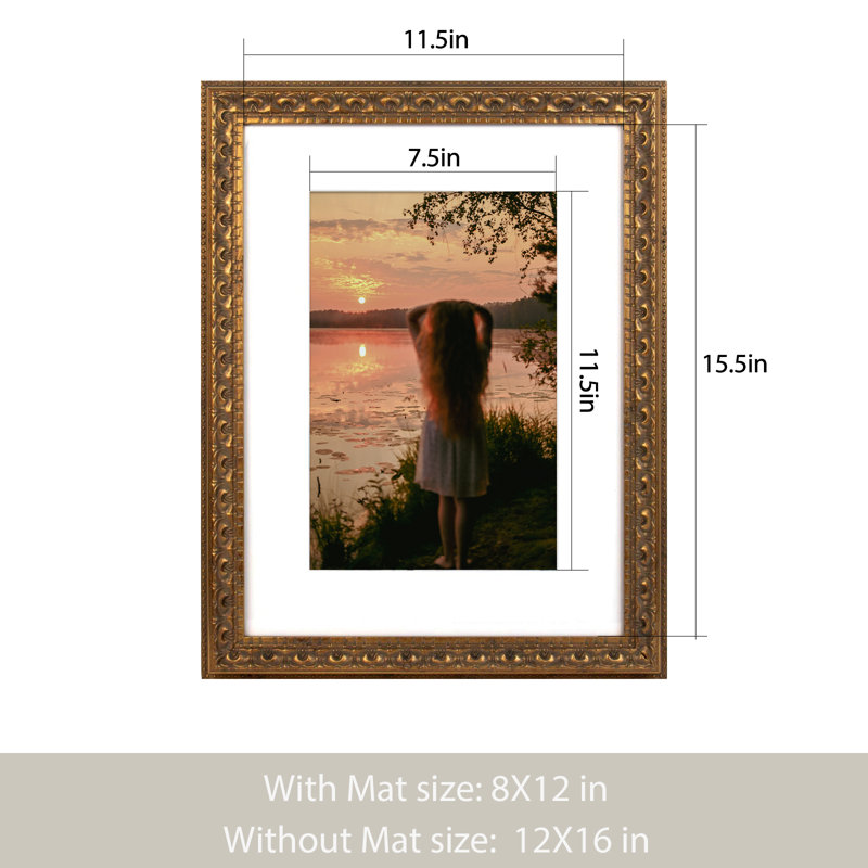 Enely Matte 12x16 Bronze Single Picture Frames, 12" x 16"