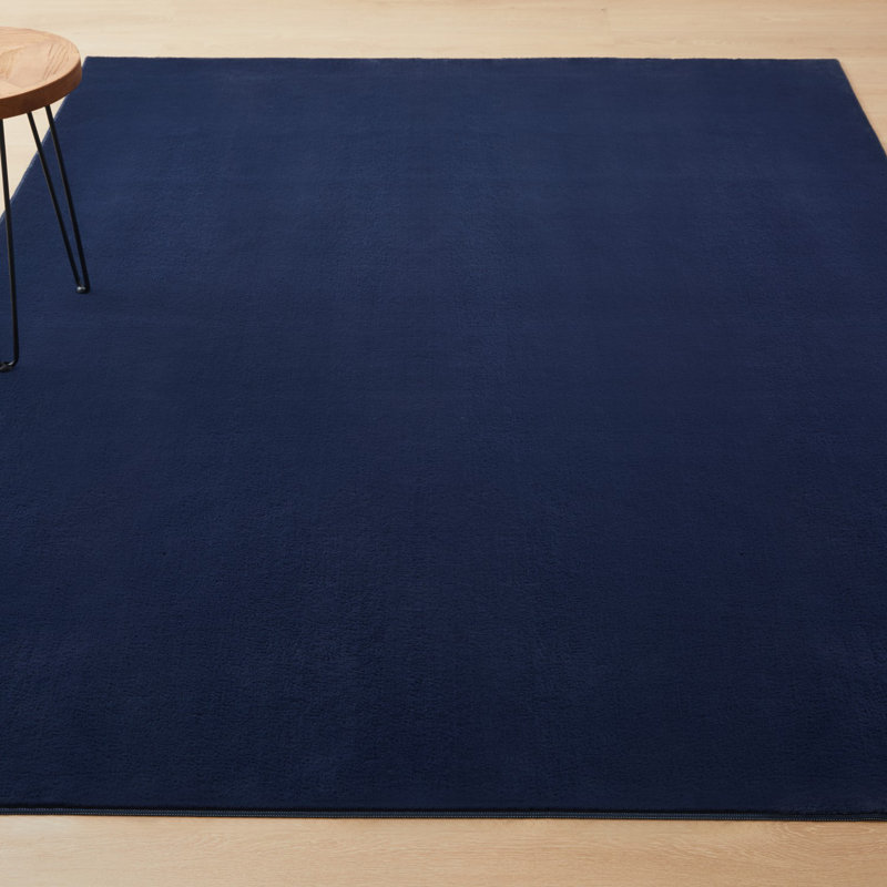  Luxurious Faux Fur Navy Color Shag Area Rug, Rectangle 120 x 170 cm