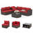 Quadreka 6 Pieces Outdoor Couch Set Furniture with Coffee Table-28093898