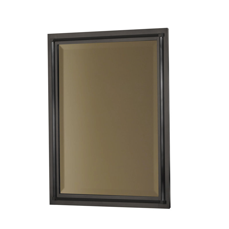 Rook Industrial Beveled Accent Mirror, Black