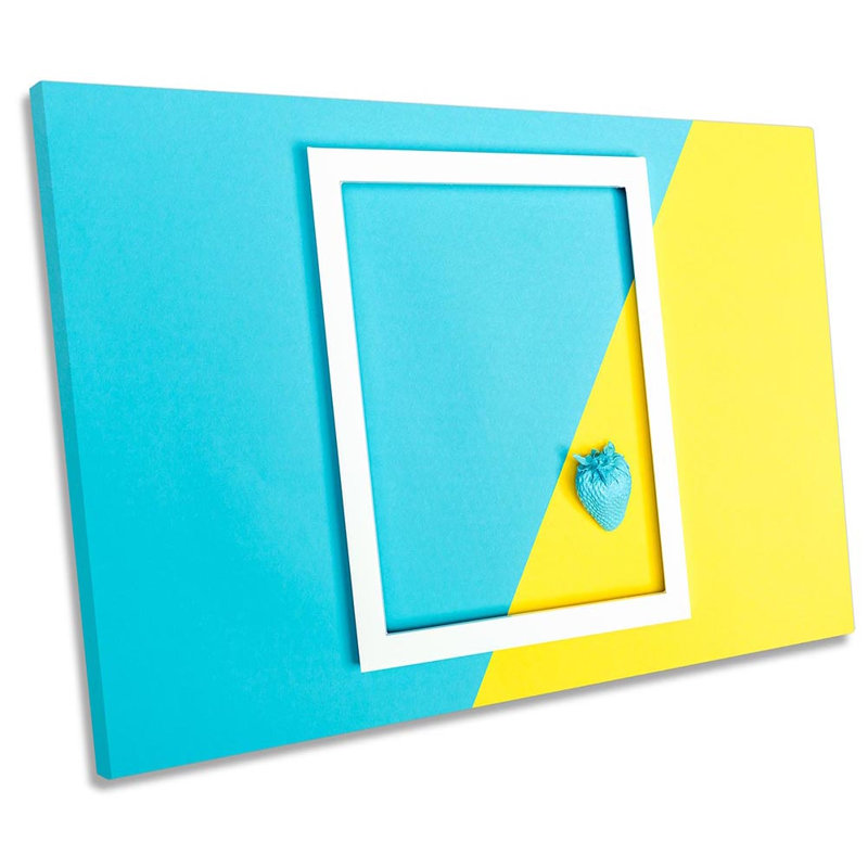 Blue Yellow Strawberry - Wrapped Canvas Print, 30.5cm H x 45.7cm W x 2cm D