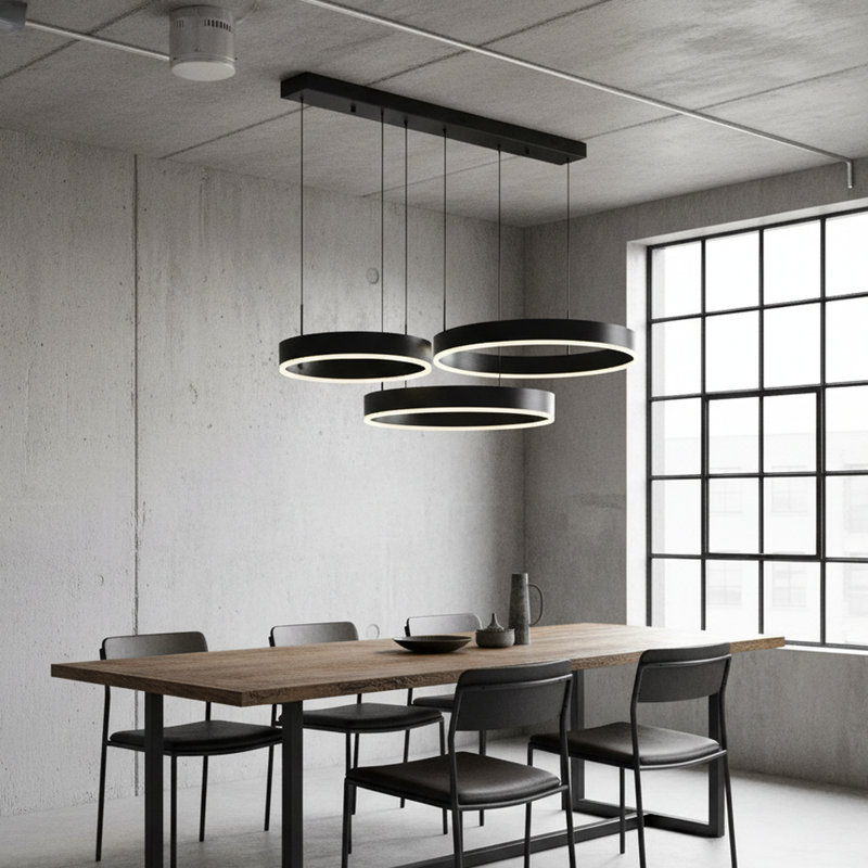 39.4Inch Modern Linear Chandelier Kitchen Island Pendant Warm White LED Switch Dimmable
