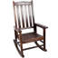 Chaise berçante d'intérieur pour l'extérieur à haut dossier brun, surdimensionnée, bois de sapin, facile à assembler, chaise berçante surdimensionnée en bois confortable, dossier, polyvalence, lisse