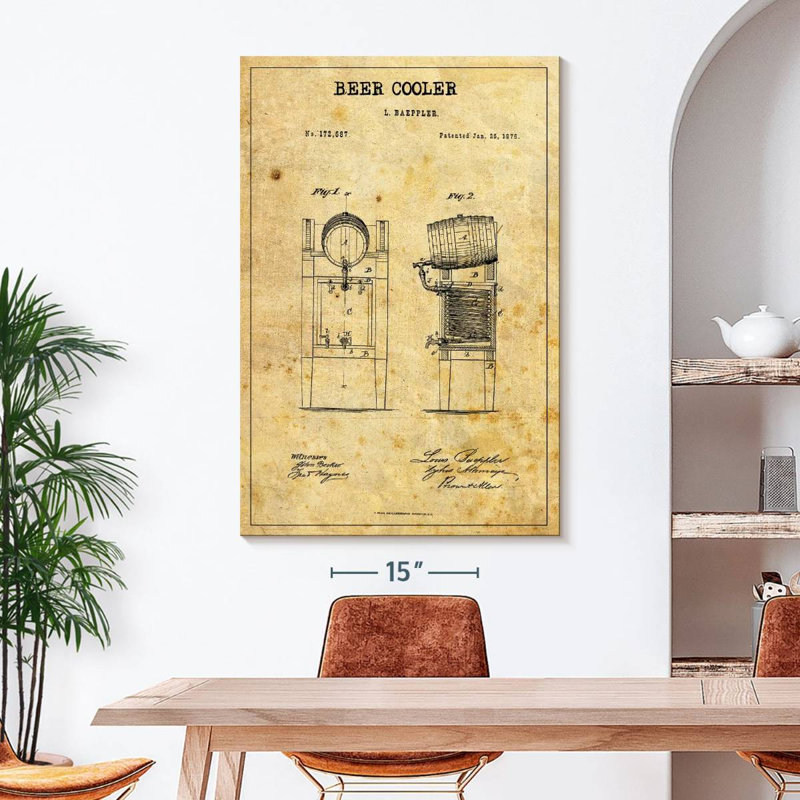 " Beer Cooler Patent " by Patent Hunter, 48" H x 32" W x 1.25" D