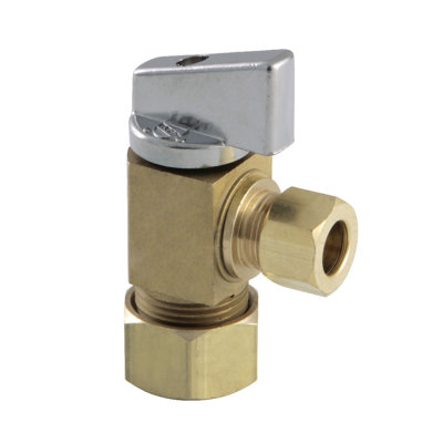 Kingston Brass Columbia 5/8-Inch OD Comp x 3/8-Inch OD Comp Quarter-Turn Angle Stop Valve