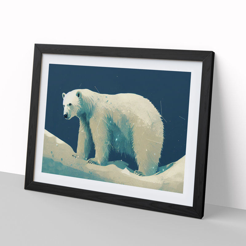 Polar Bear Vol.3 - Framed Print, 34cm H x 46cm W x 2cm D, Black
