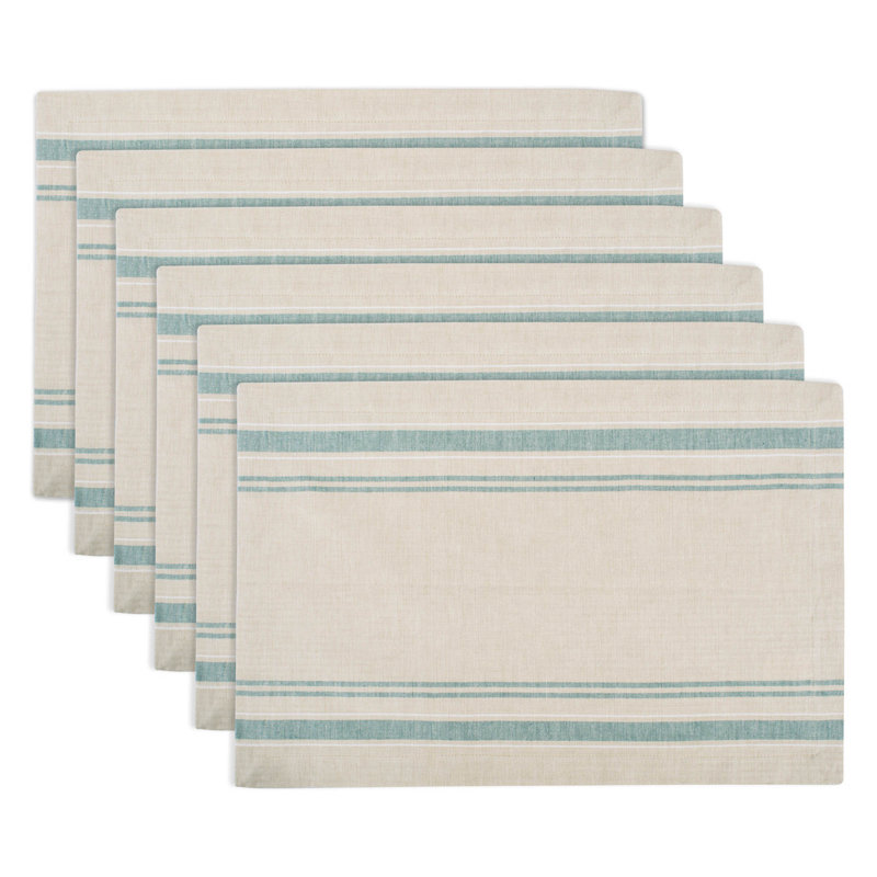 Ensemble de napperons 6 pièces Sykora, Bleu sarcelle