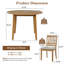 Ensemble de salle à manger pliant rond classique avec 2 chaises rembourrées, table en bois brun clair compacte pour petits espaces