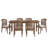 Danville 7-Piece Mid Century Modern Rubberwood Dining Table Set With Cane Chairs-125811724