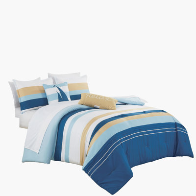 9-Piece King Comforter Set With Embroidery Design, Ultra-Soft Microfiber, 100% Polyester, All-Season Bedding Collection