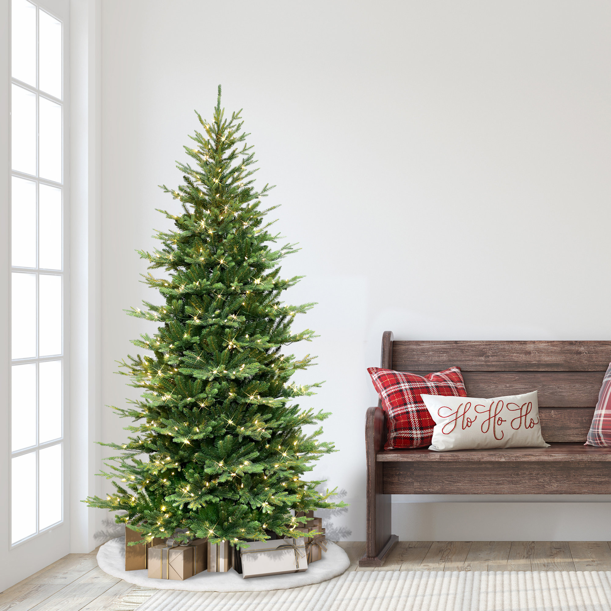 78' Lighted Artificial Fir Christmas Tree
