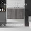 Meuble-lavabo flottant élégant avec comptoir en marbre de culture et lavabo à débordement-133668319