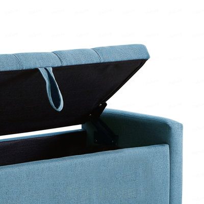 Repose-pieds avec rangement, banc de repose-pieds avec charnière de sécurité, poids de 350 lb, banc de hall d'entrée rembourré avec sièges pour la chambre à coucher, le salon