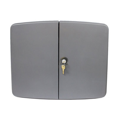 Fixturedisplays® 216 Key Grey Key Cabinet Large Capacity Hinged Door Lock And Key 19″ X 16″ X 4″ LL61800