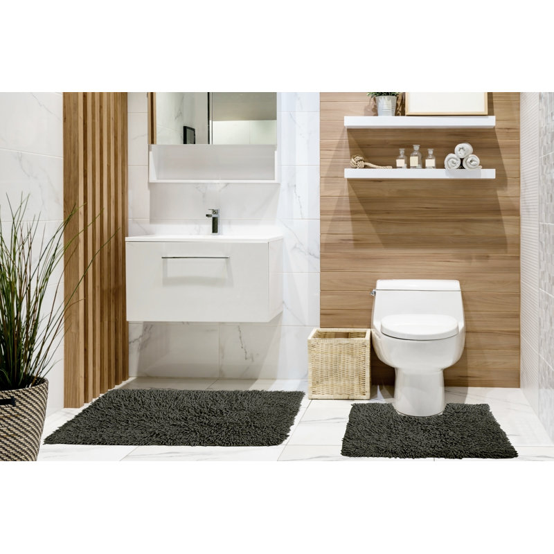 Delphinia Non-Slip Bathroom Set, Grey