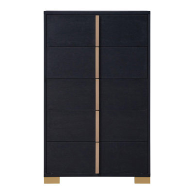 Ensemble de chambre avec tête de lit à panneau 5 pièces Francelia