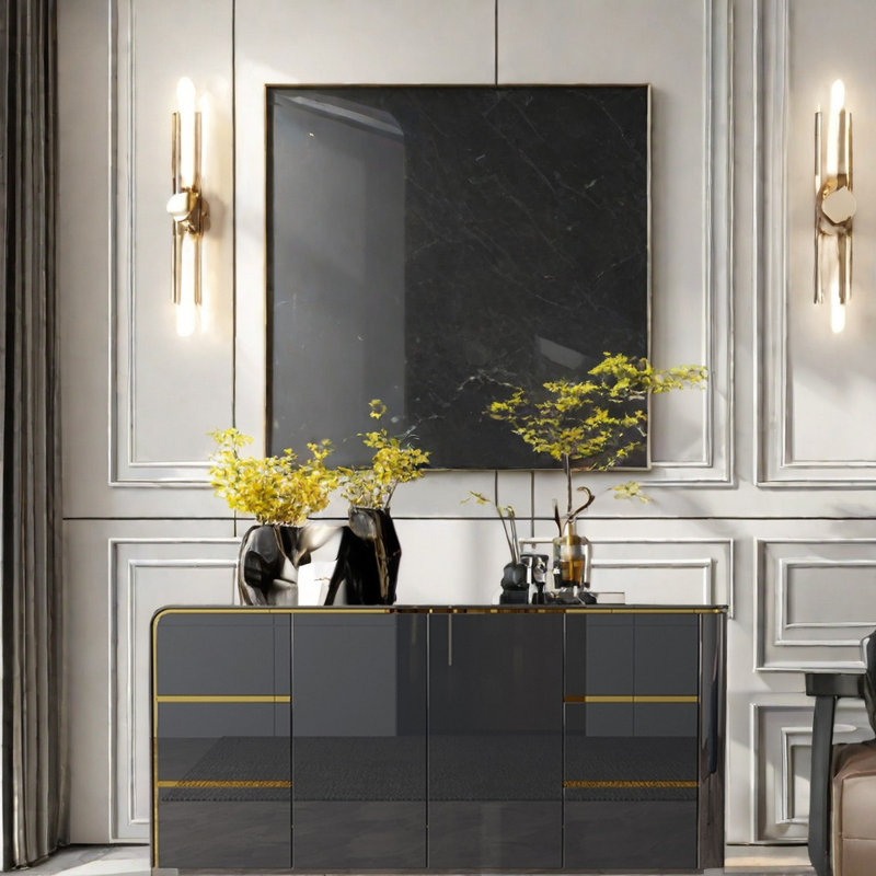 Commode de luxe simple à lumière simple, Gris foncé