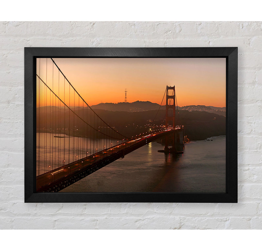 Golden Gate Bridge Sunset Glow - Einzelner Bilderrahmen Kunstdrucke